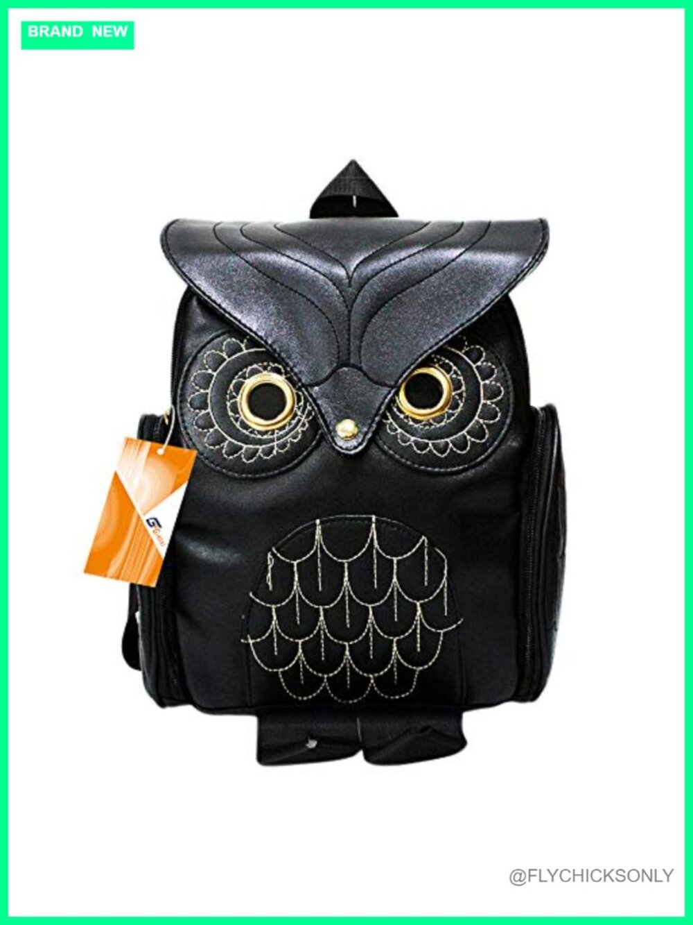 Pu Leather Owl Cartoon Backpack Fashion Casual Satchel